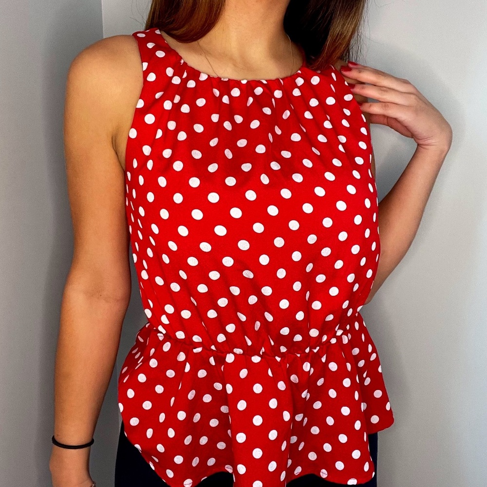 Monteau Polka Dot Blouse